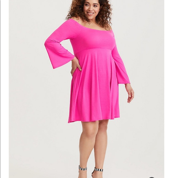 NWT BRIGHT PINK JERSEY SKATER MINI DRESS Sz 10/00 - Picture 4 of 9